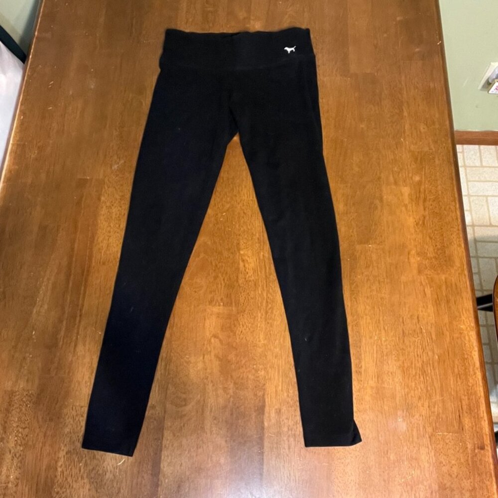 PINK Victoria's Secret | Black | Foldover Yoga Leggings